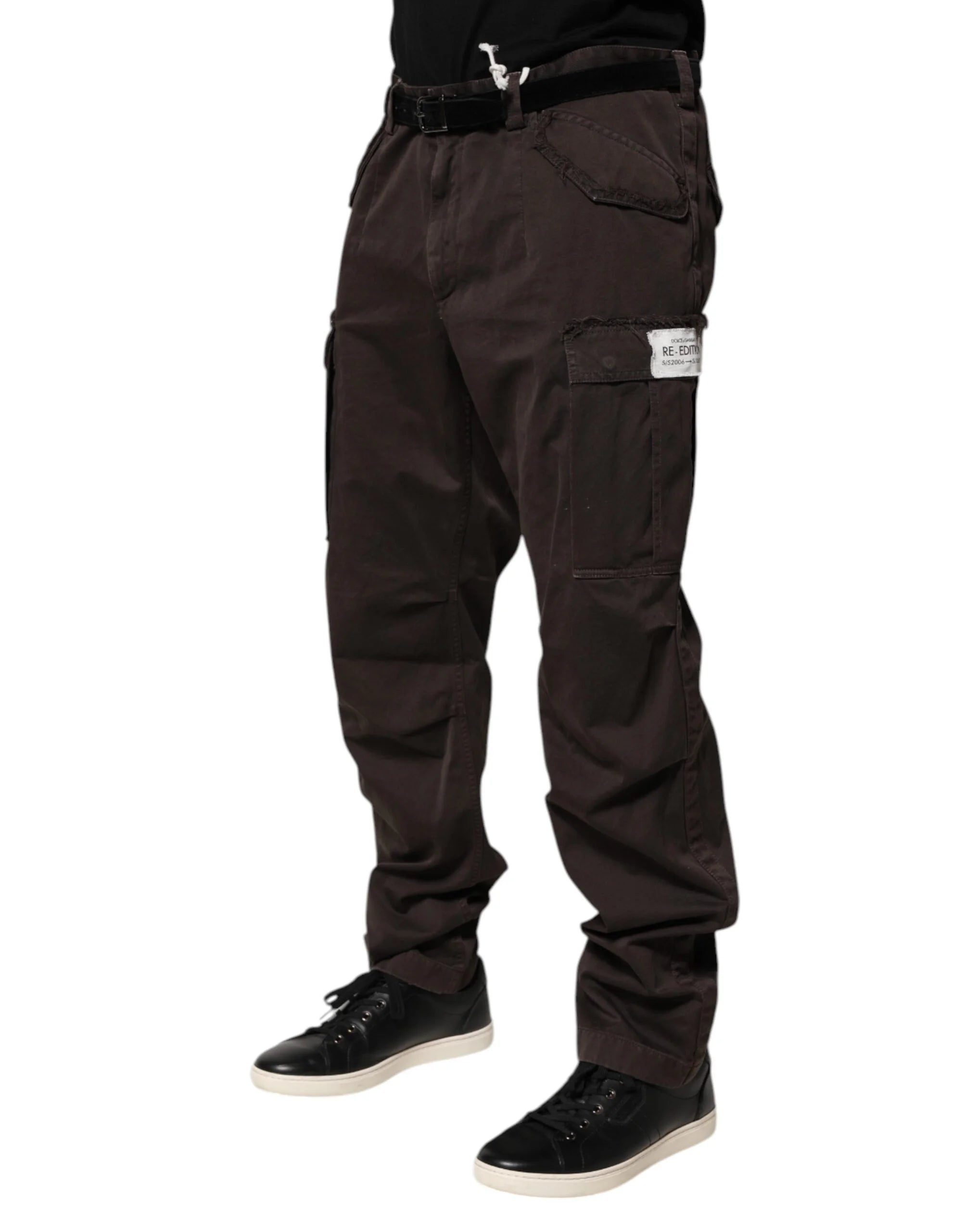 Dolce & Gabbana Brown Cotton Stretch Cargo Men Trouser Pants - Cargo Pants