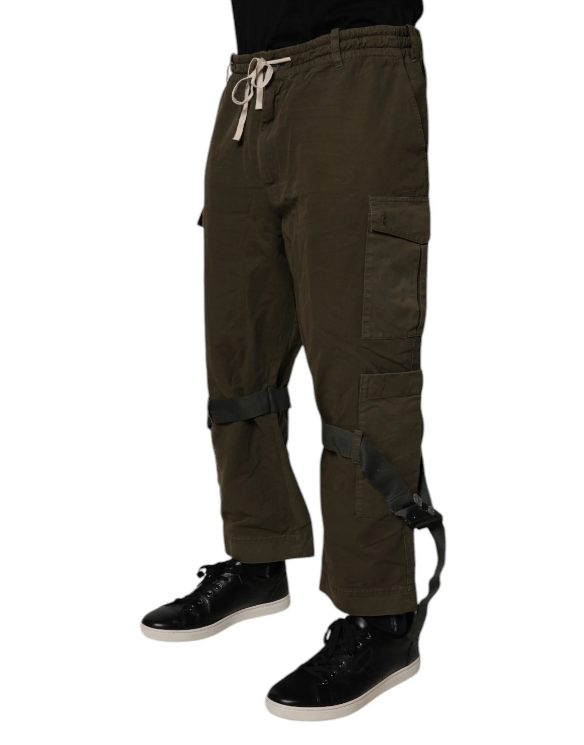Dolce & Gabbana Brown Cotton Stretch Cargo Pants - IT54 | XL - Cargo Pants