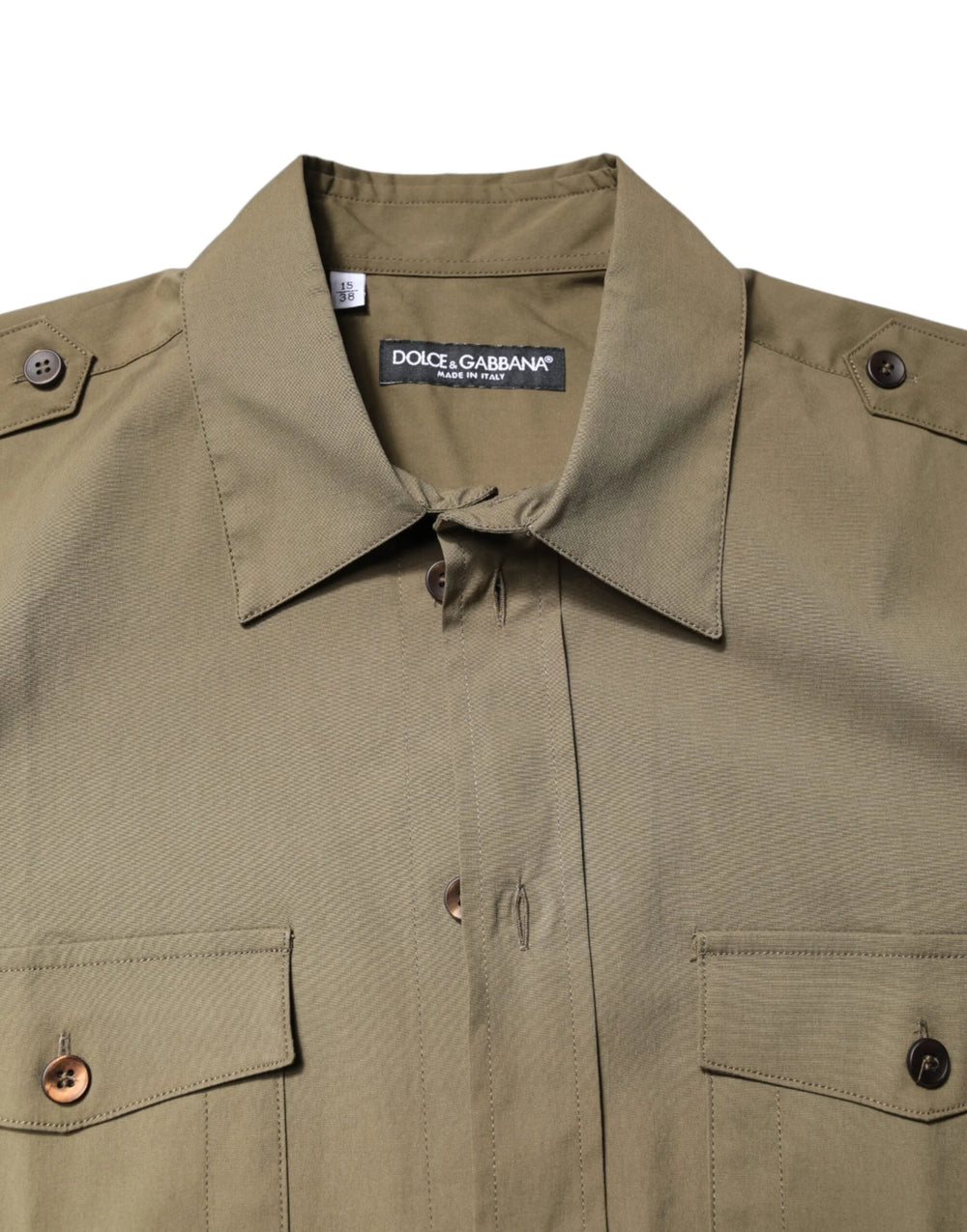 Dolce & Gabbana Brown Cotton Stretch Casual Long Sleeves Shirt - IT38 | XS - Shirts