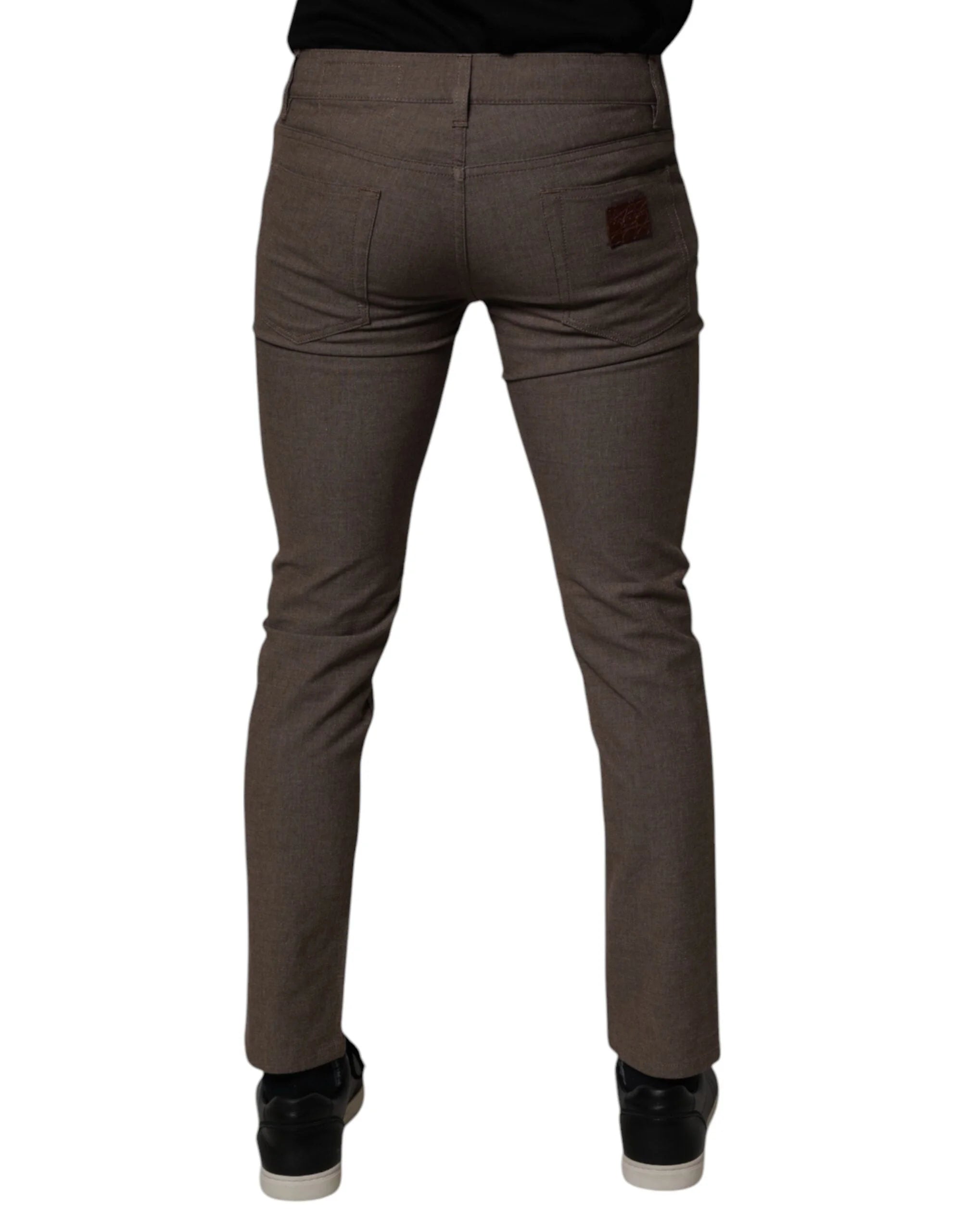 Dolce & Gabbana Brown Cotton Stretch Chino Pants - IT46 | S - Chinos