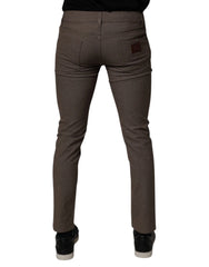 Dolce & Gabbana Brown Cotton Stretch Chino Pants - IT46 | S - Chinos