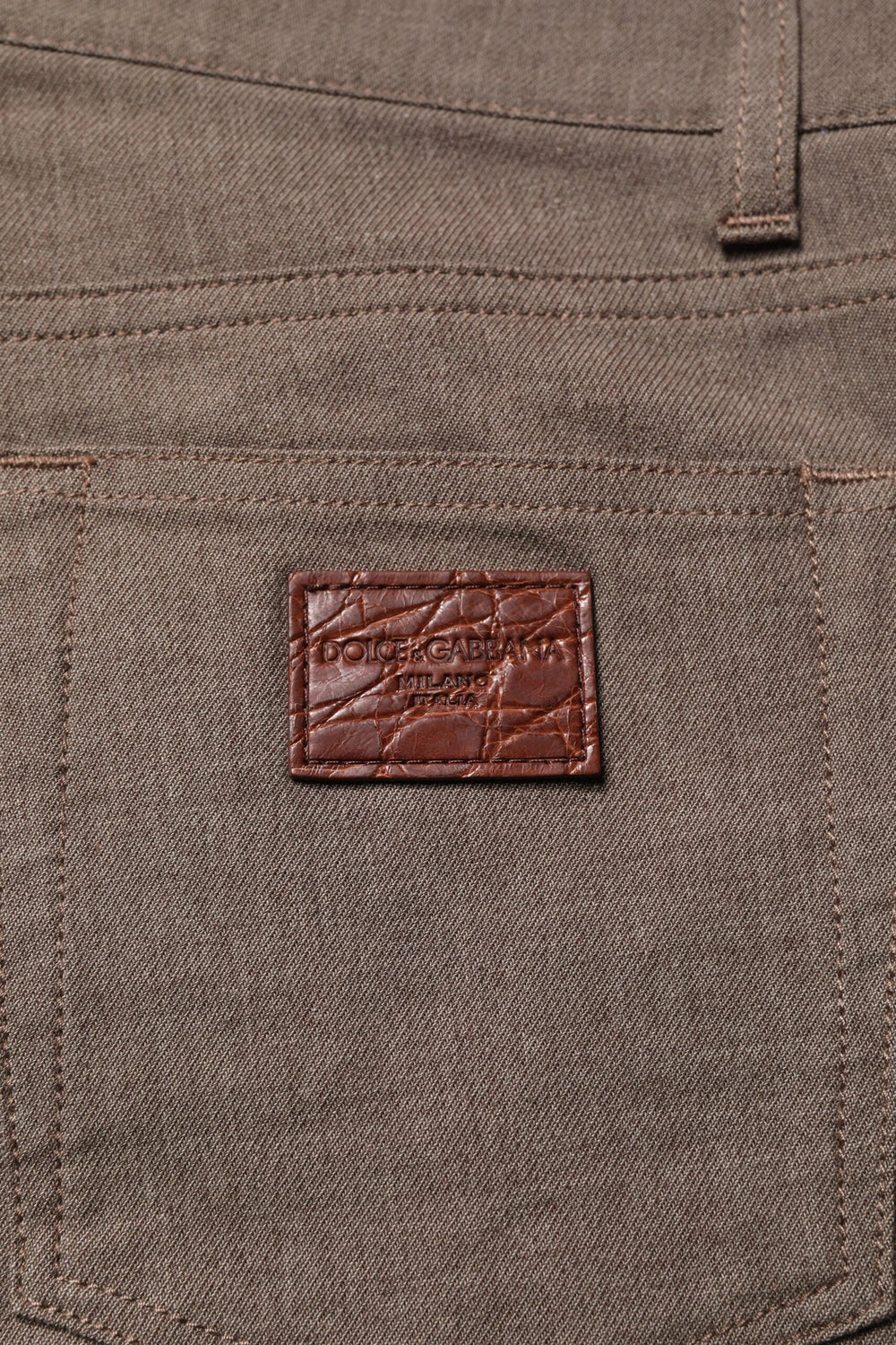 Dolce & Gabbana Brown Cotton Stretch Chino Pants - IT46 | S - Chinos