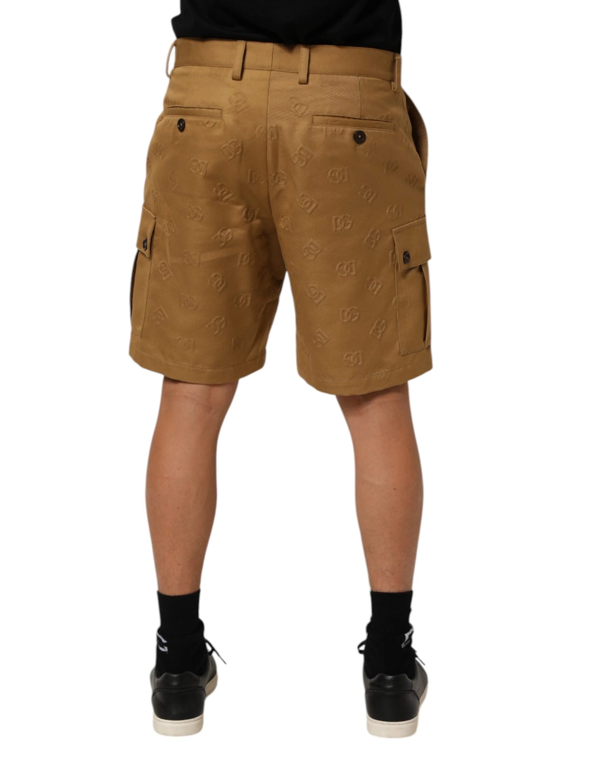 Dolce & Gabbana Brown Cotton Stretch Logo CargoBermuda Shorts - IT48 | M