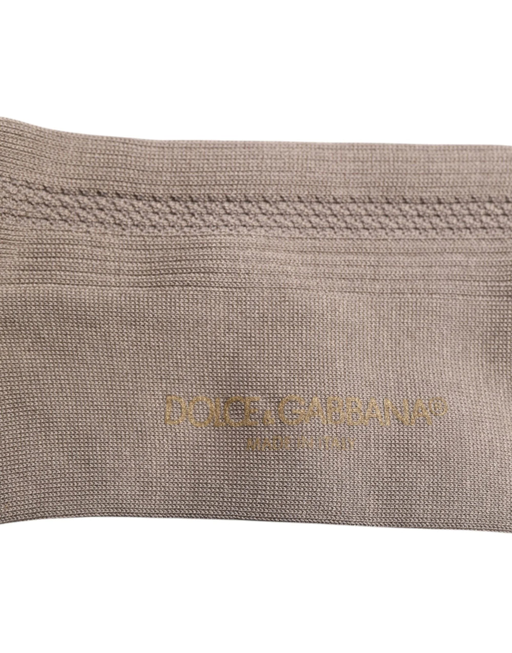 Dolce & Gabbana Brown Cotton Stretch Logo Over Calf Socks - L - Crew Socks