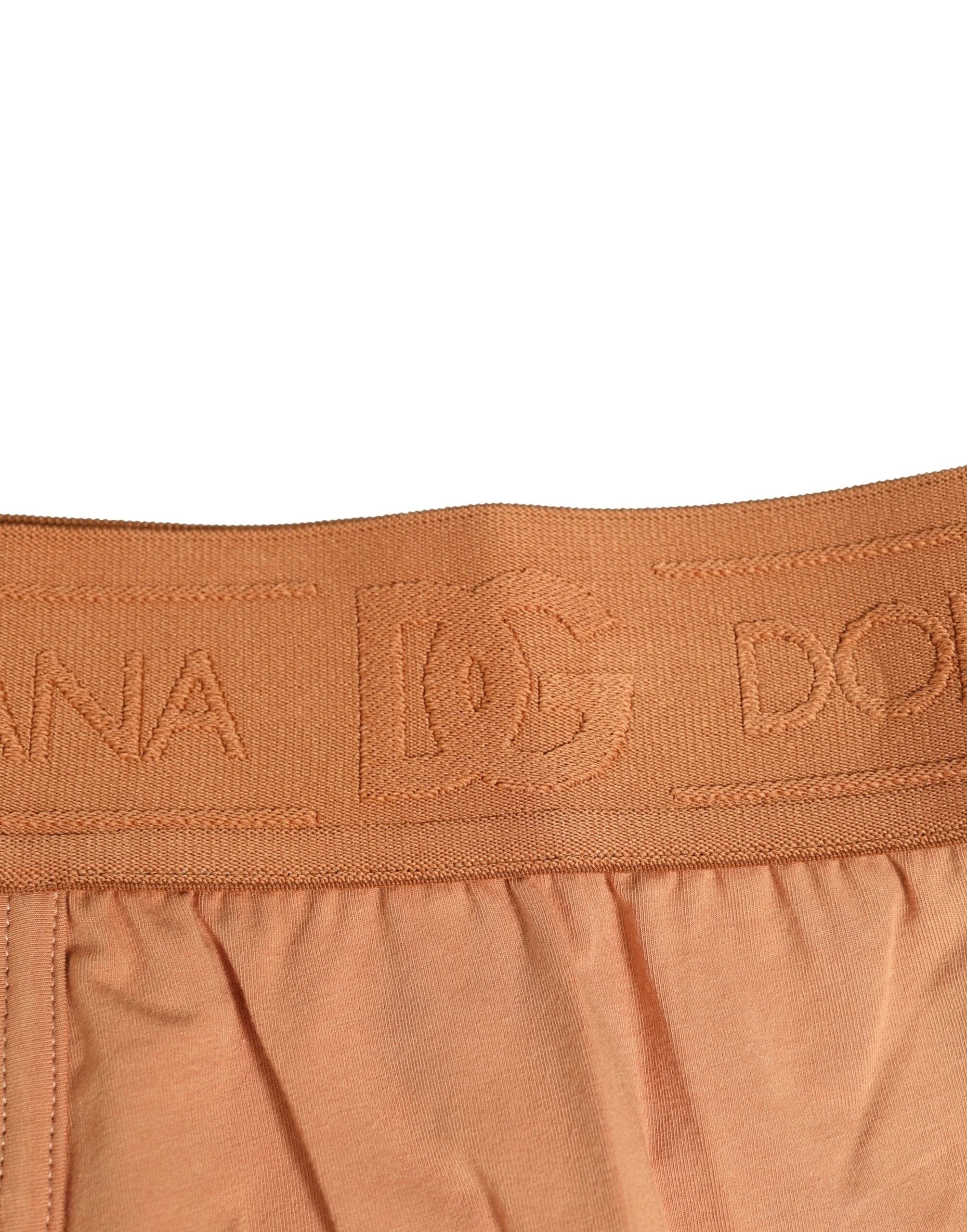Dolce & Gabbana Brown Cotton Stretch Regular Boxer Underwear - IT4 | S - Boxer Briefs