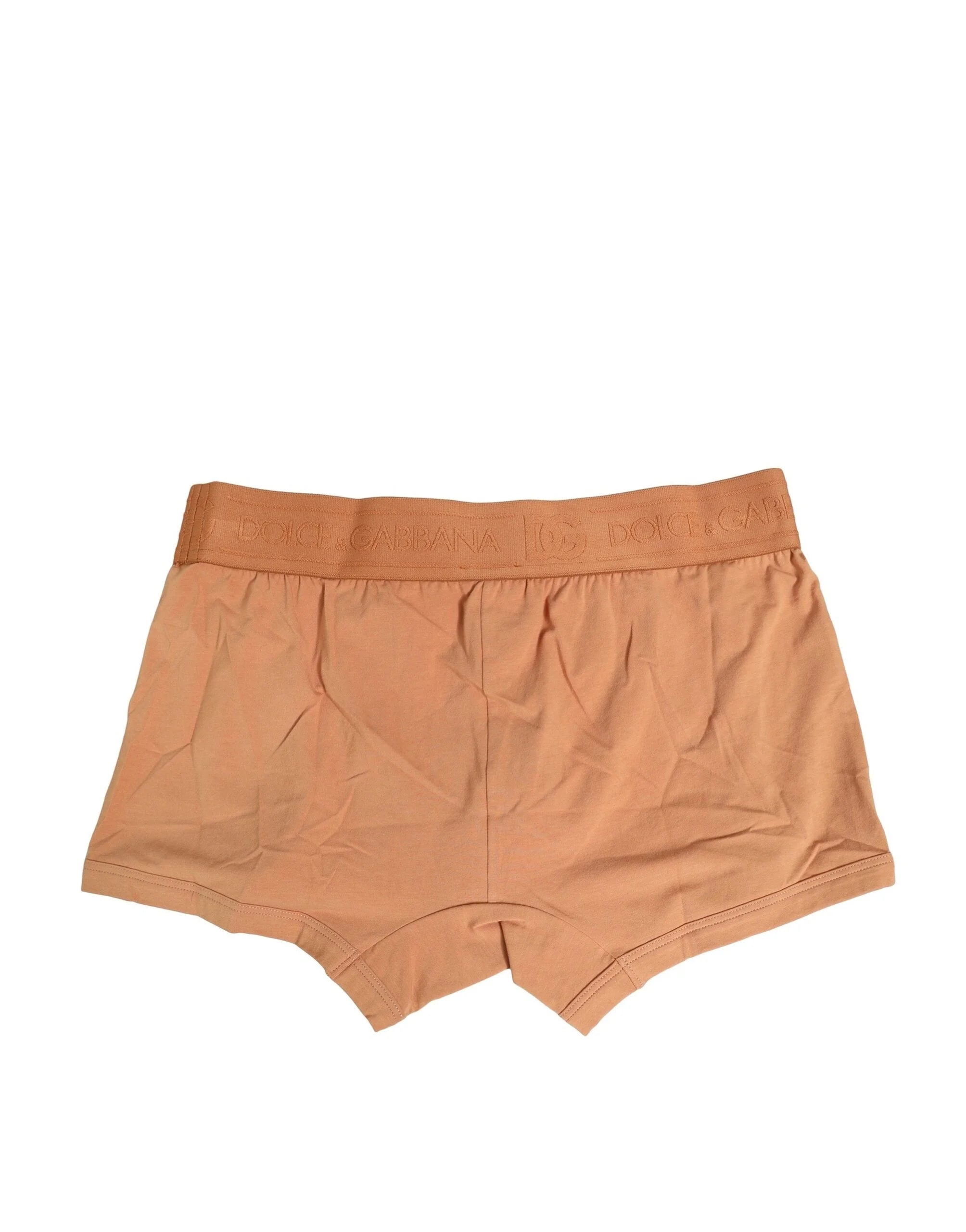 Dolce & Gabbana Brown Cotton Stretch Regular Boxer Underwear - IT4 | S - Boxer Briefs