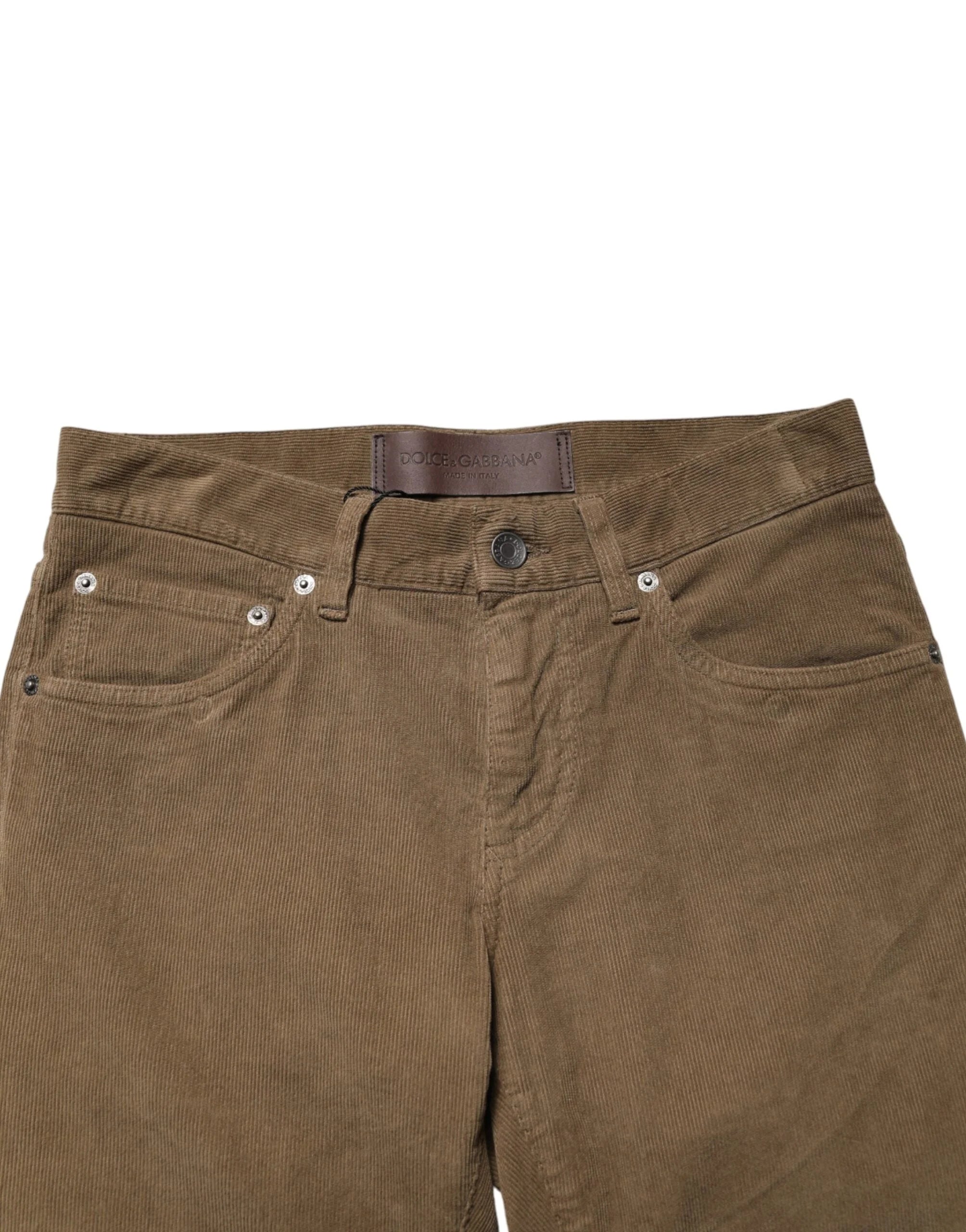 Dolce & Gabbana Brown Cotton Stretch Skinny Men Denim Jeans - IT44 | XS