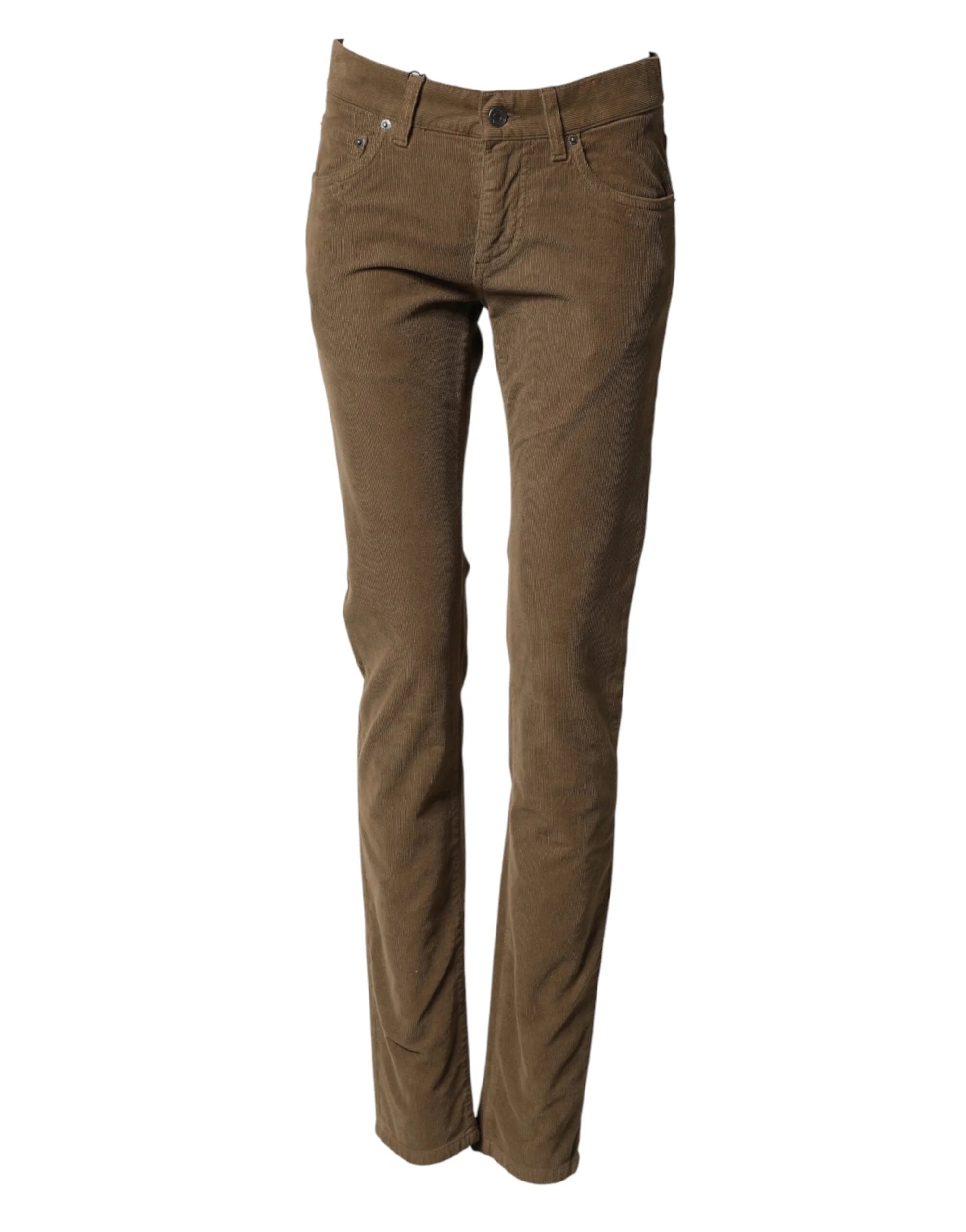 Dolce & Gabbana Brown Cotton Stretch Skinny Men Denim Jeans - IT44 | XS