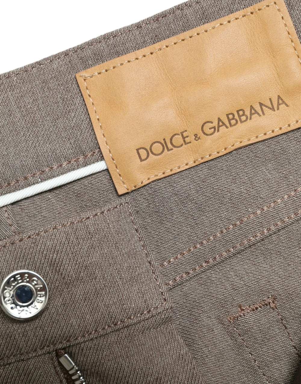 Dolce & Gabbana Brown Cotton Stretch Skinny Men Pants - Jeans