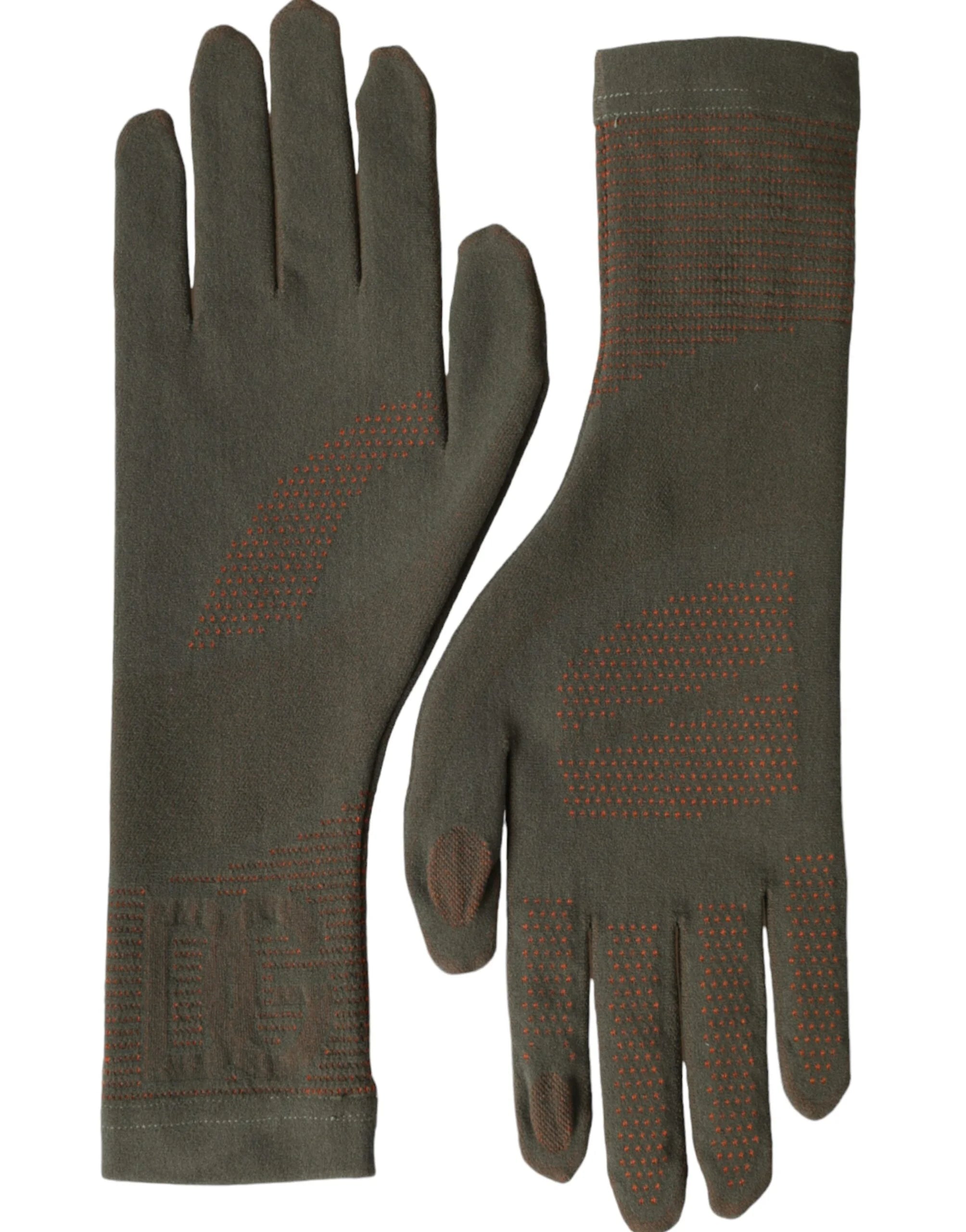Dolce & Gabbana Brown Cotton Stretch Wrist Length Gloves - 7.5|S - Gloves & Mittens