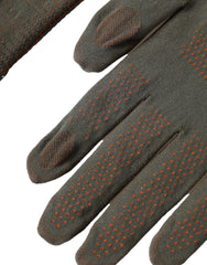Dolce & Gabbana Brown Cotton Stretch Wrist Length Gloves - 7.5|S - Gloves & Mittens