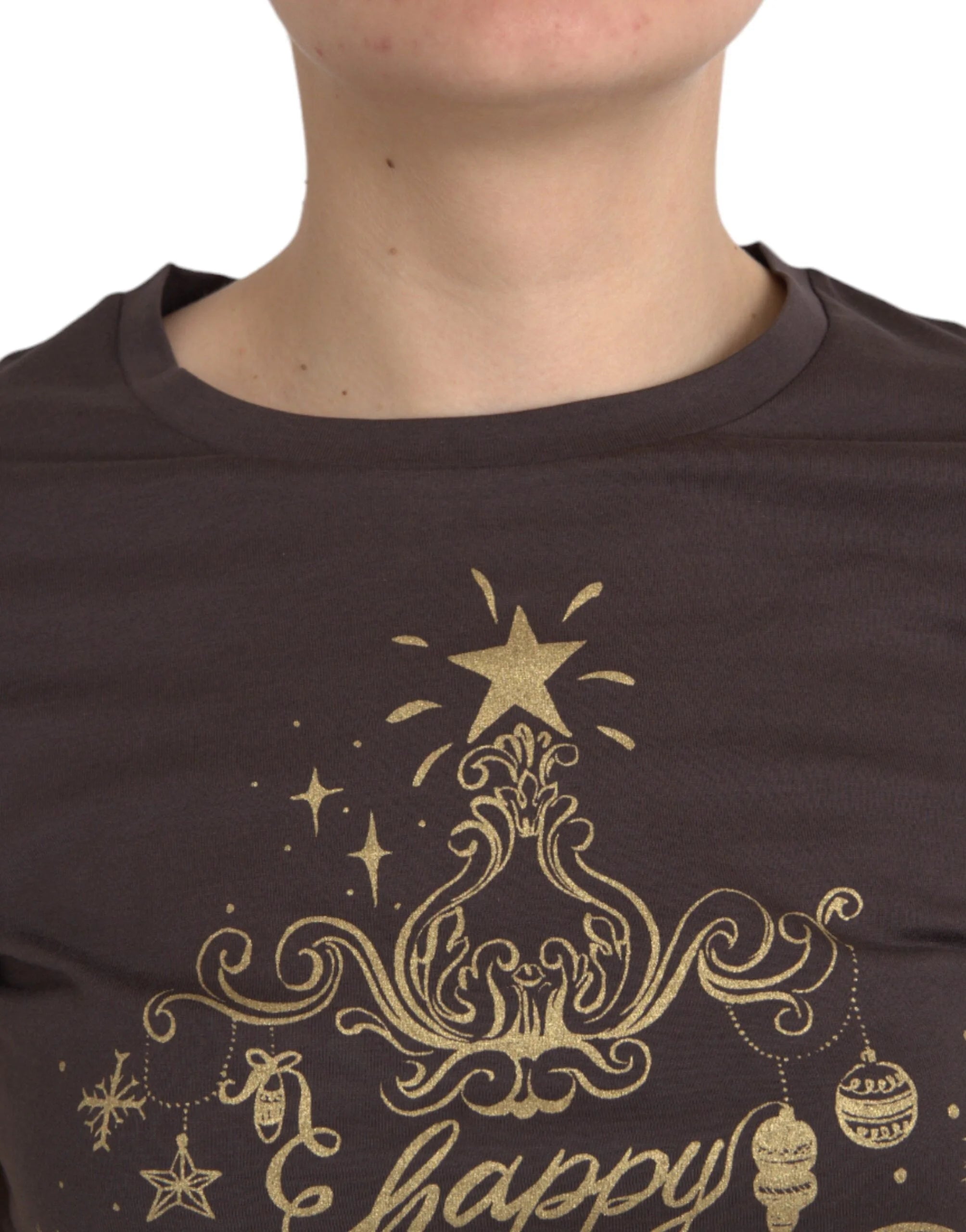 Dolce & Gabbana Brown Crewneck 2017 Motive Print T-shirt - IT42|M - T-Shirts