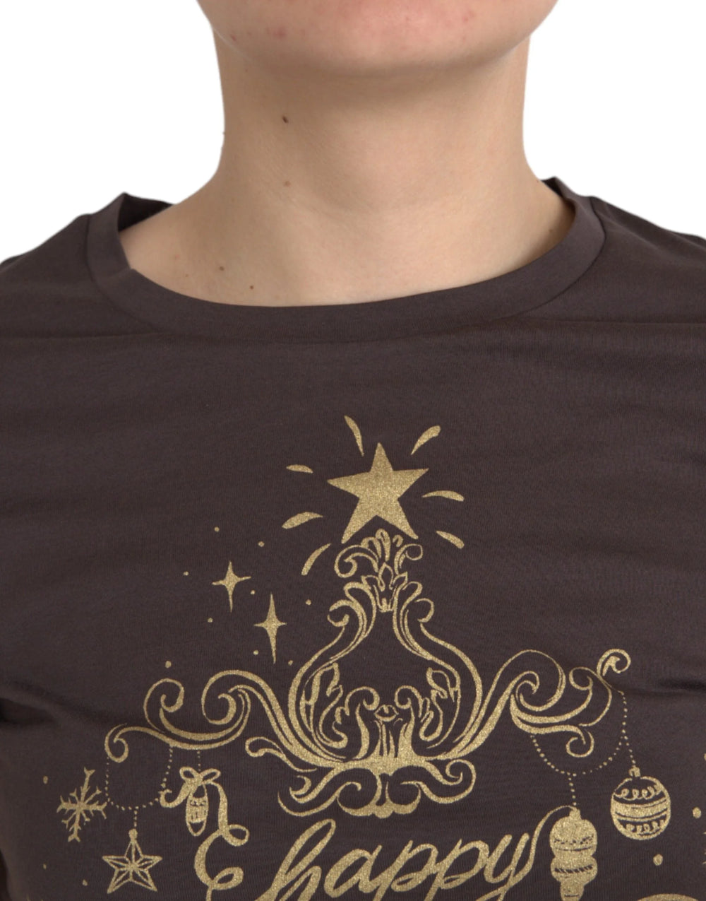 Dolce & Gabbana Brown Crewneck 2017 Motive Print T-shirt - IT42|M - T-Shirts