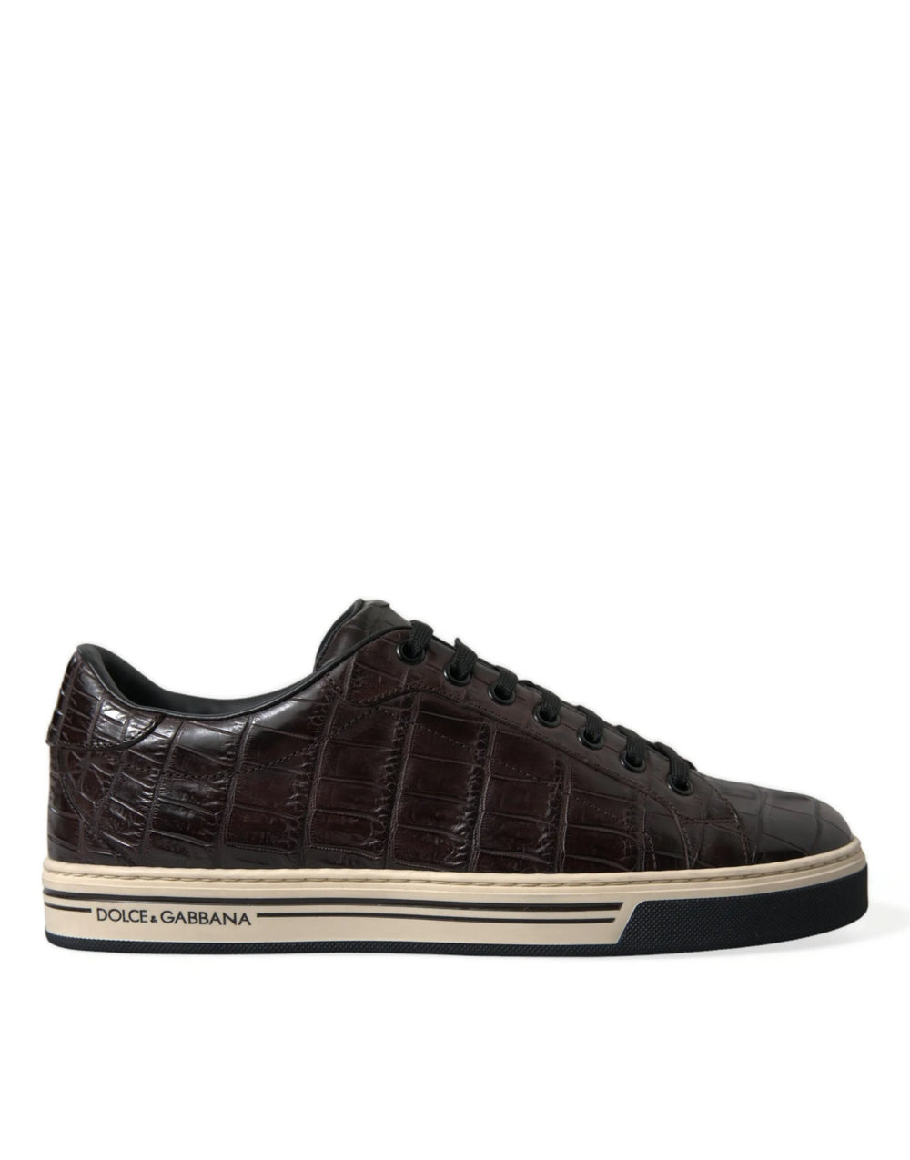 Dolce & Gabbana Brown Croc Exotic Leather Men Casual Sneakers Shoes - EU39/US6