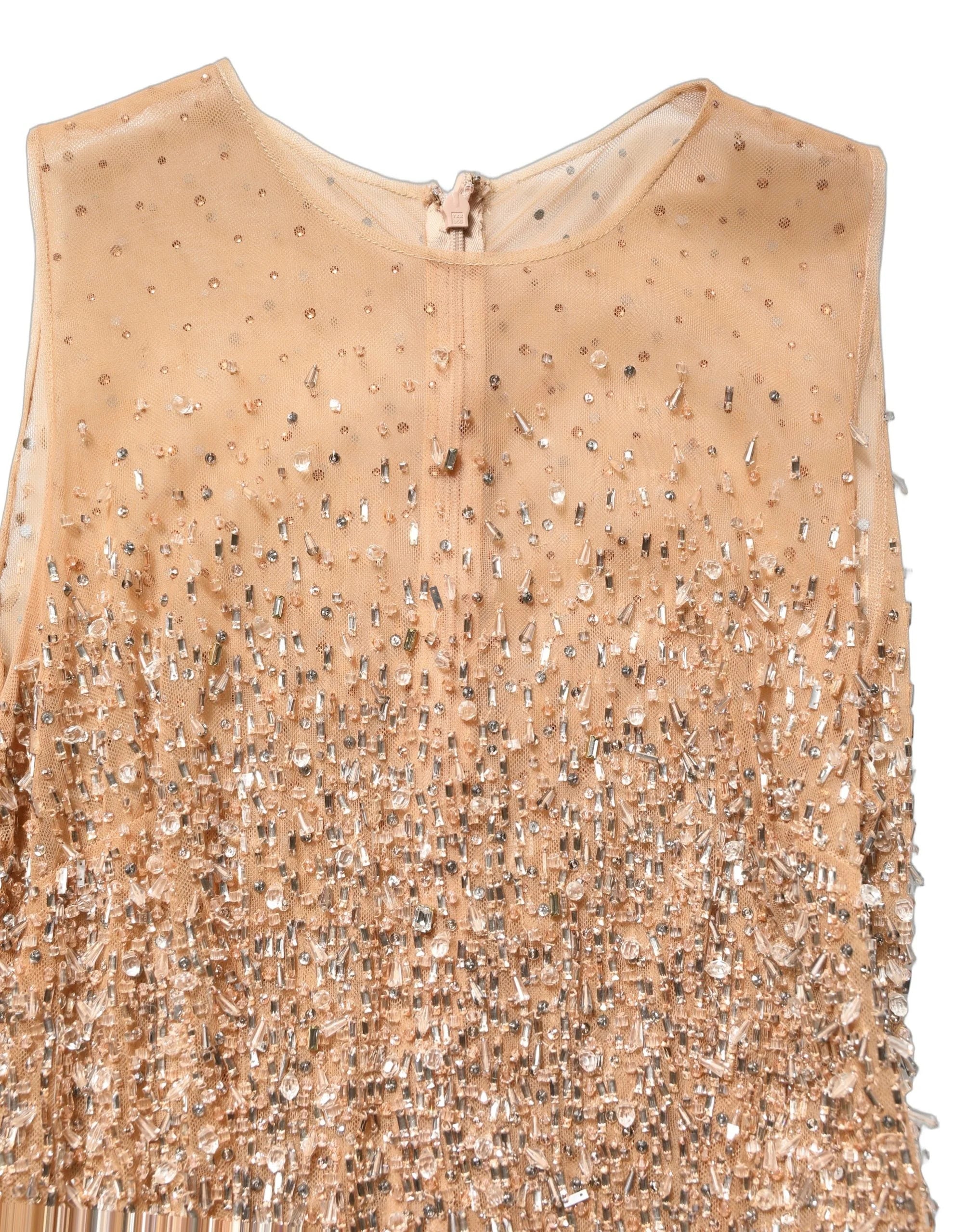 Dolce & Gabbana Brown Crystal Embellished Mermaid Gown Dress - IT40|S
