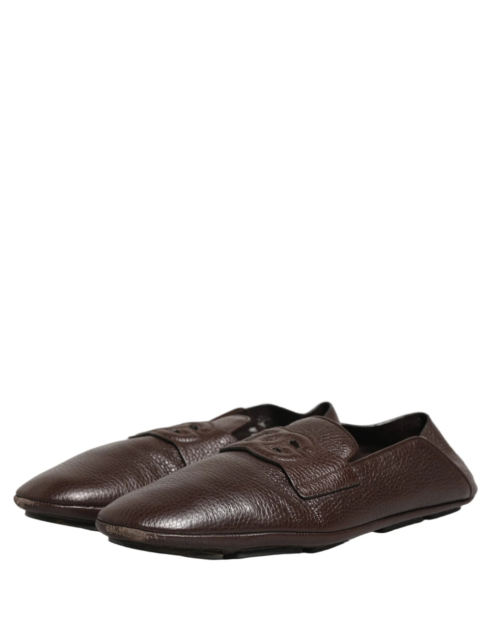 Dolce & Gabbana Brown Deerskin Leather Driver Loafers Shoes - EU44/US11