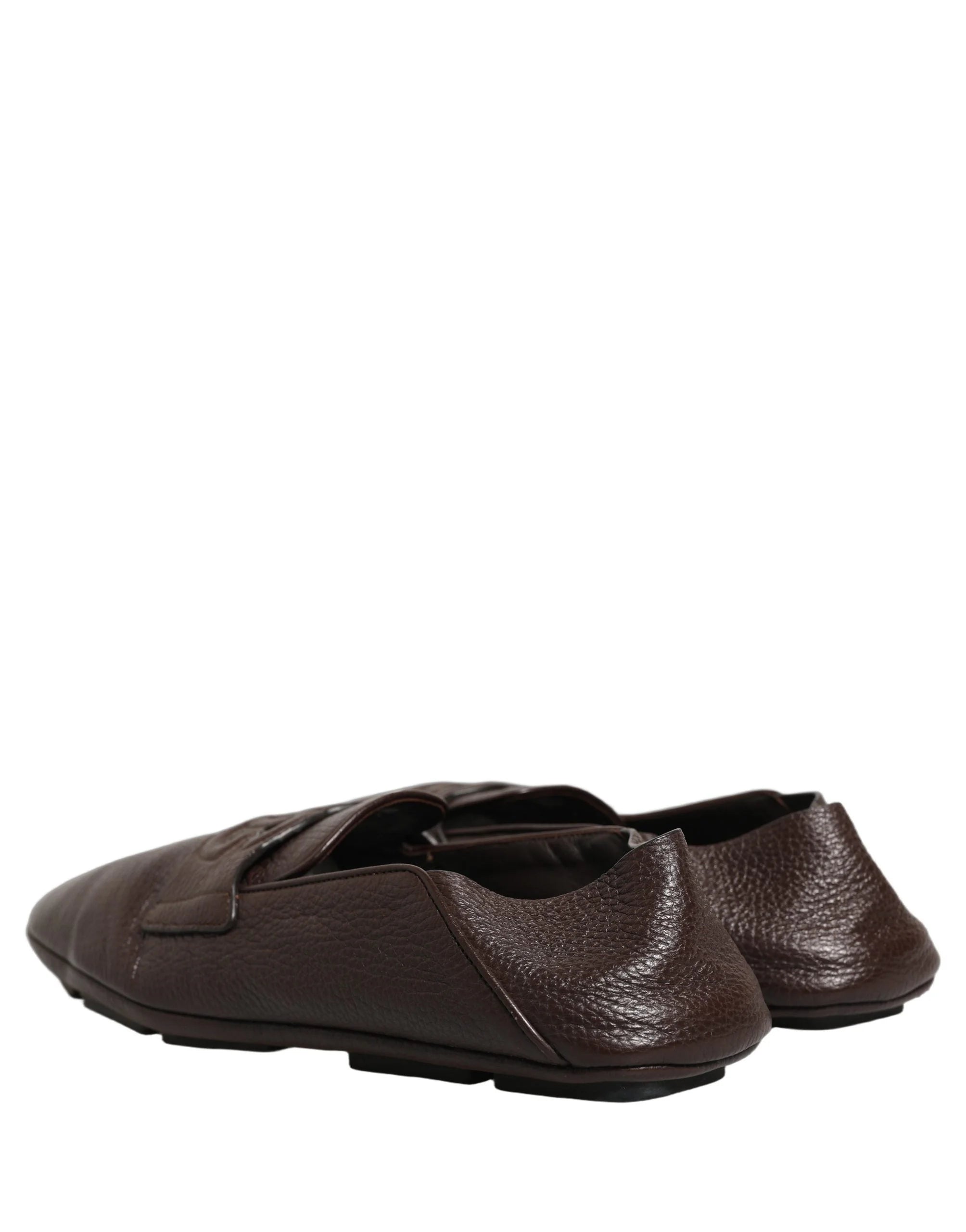 Dolce & Gabbana Brown Deerskin Leather Driver Loafers Shoes - EU44/US11