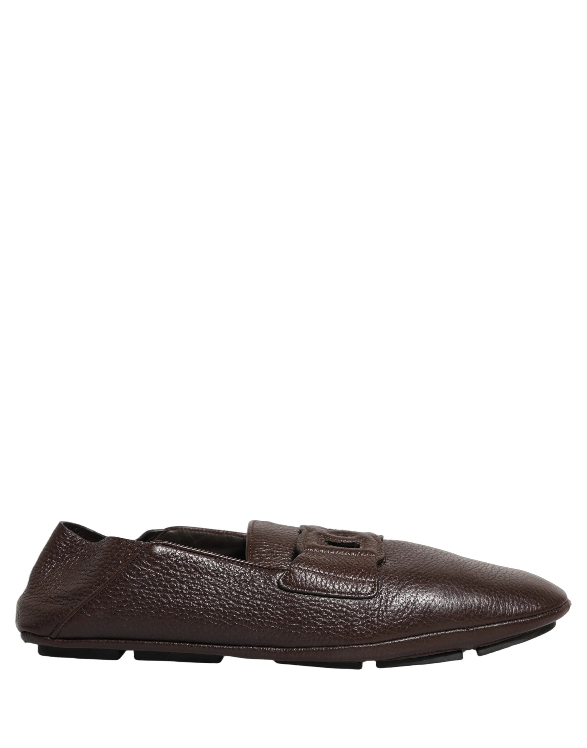 Dolce & Gabbana Brown Deerskin Leather Driver Loafers Shoes - EU44/US11