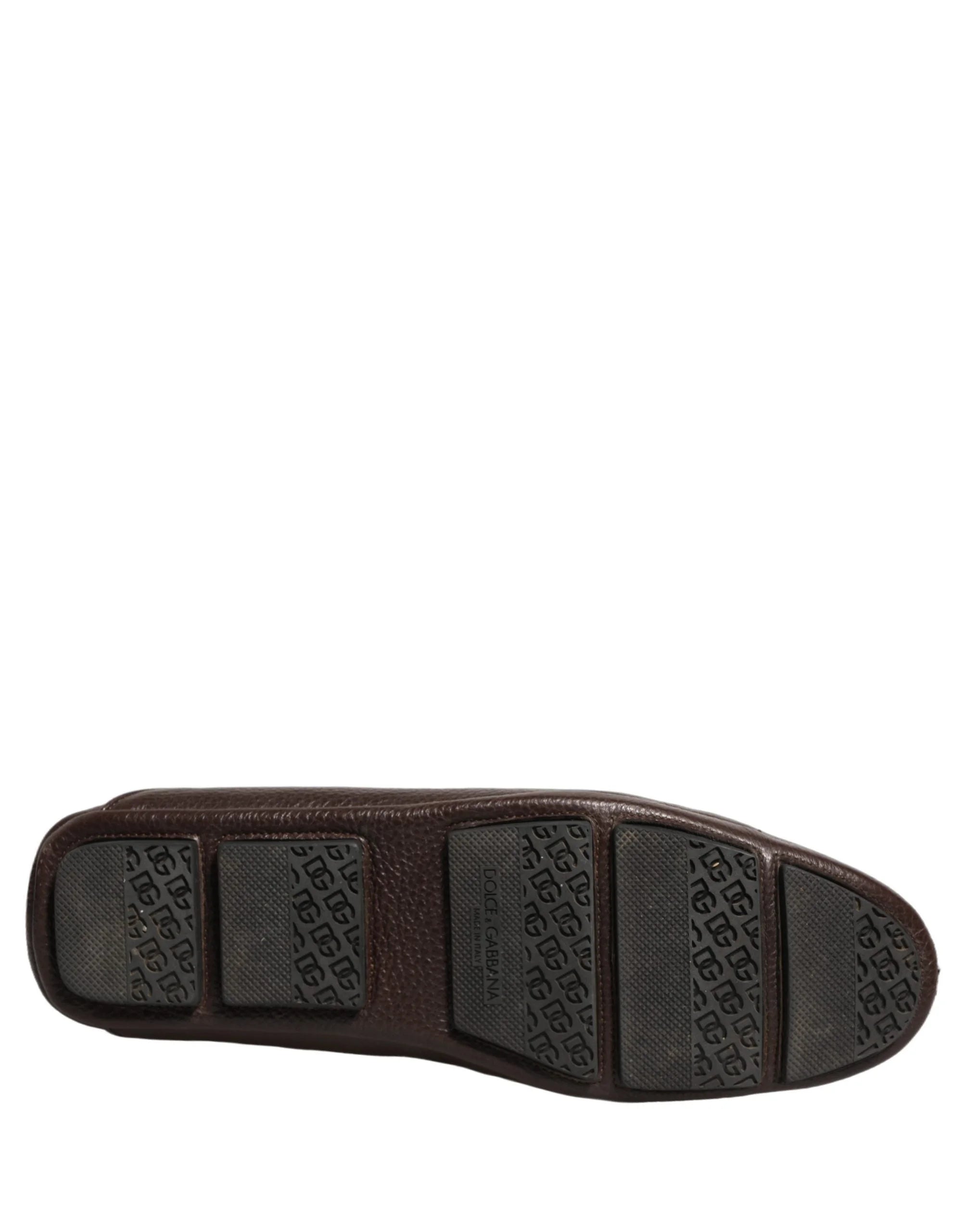 Dolce & Gabbana Brown Deerskin Leather Driver Loafers Shoes - EU44/US11