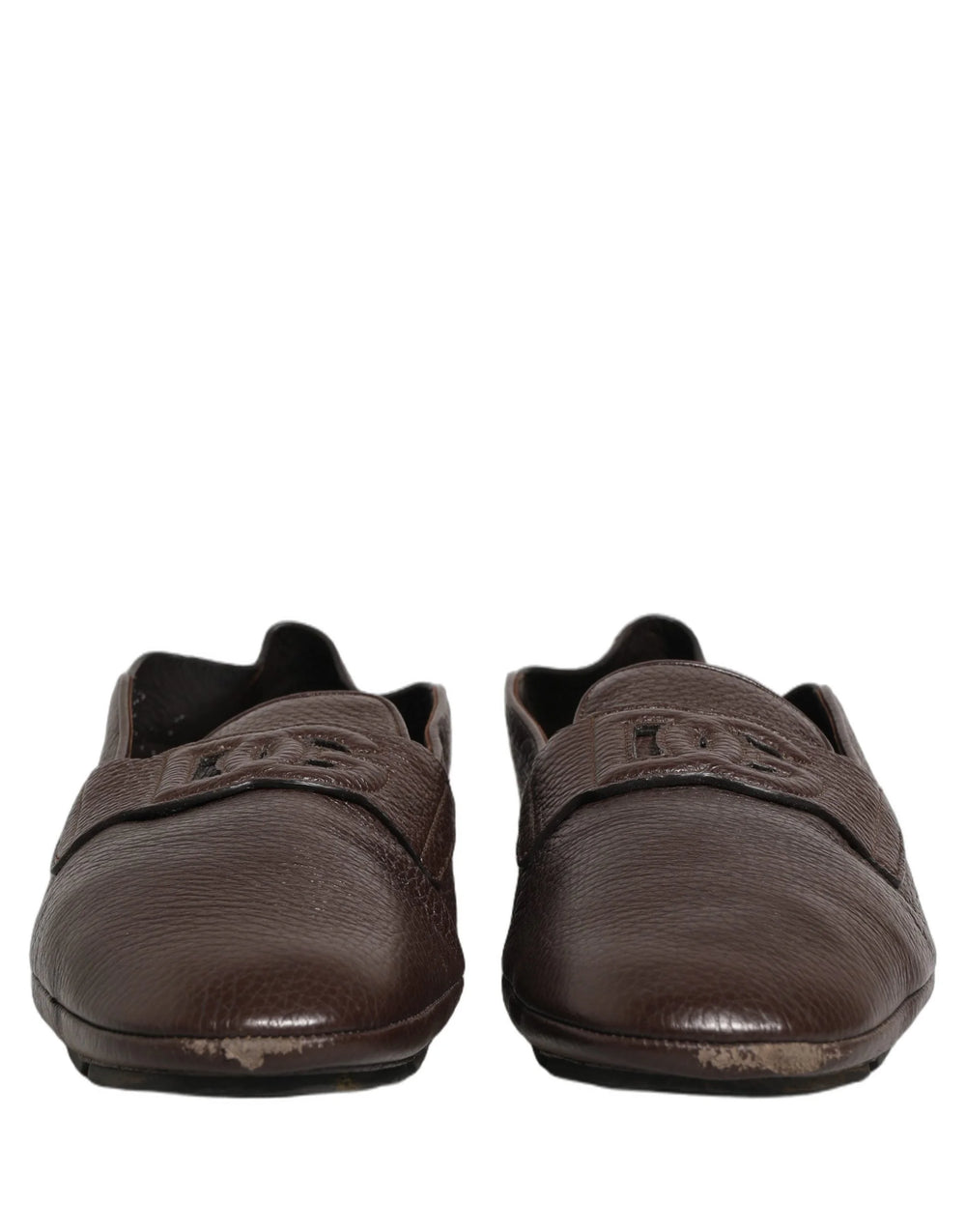 Dolce & Gabbana Brown Deerskin Leather Driver Loafers Shoes - EU44/US11