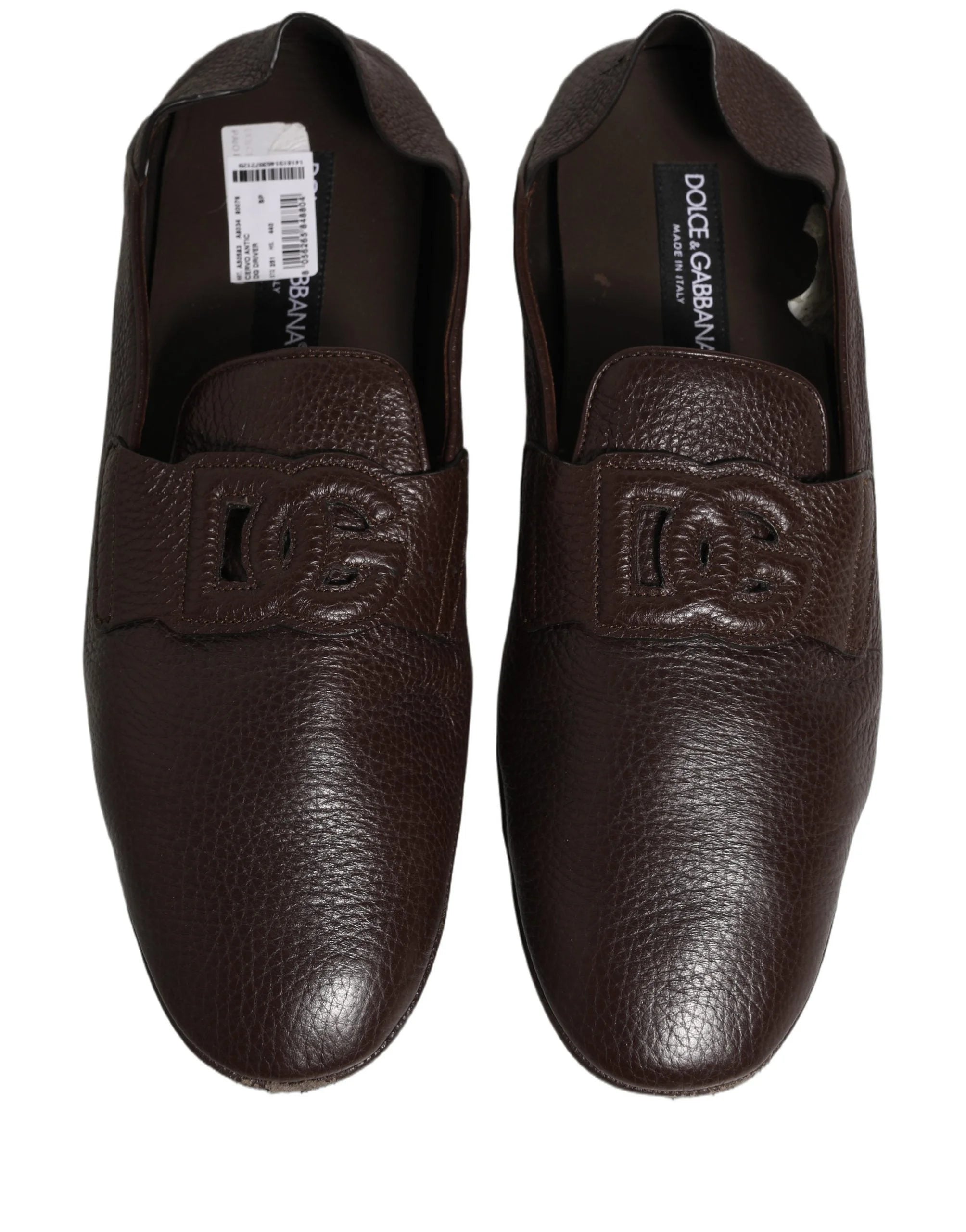 Dolce & Gabbana Brown Deerskin Leather Driver Loafers Shoes - EU44/US11