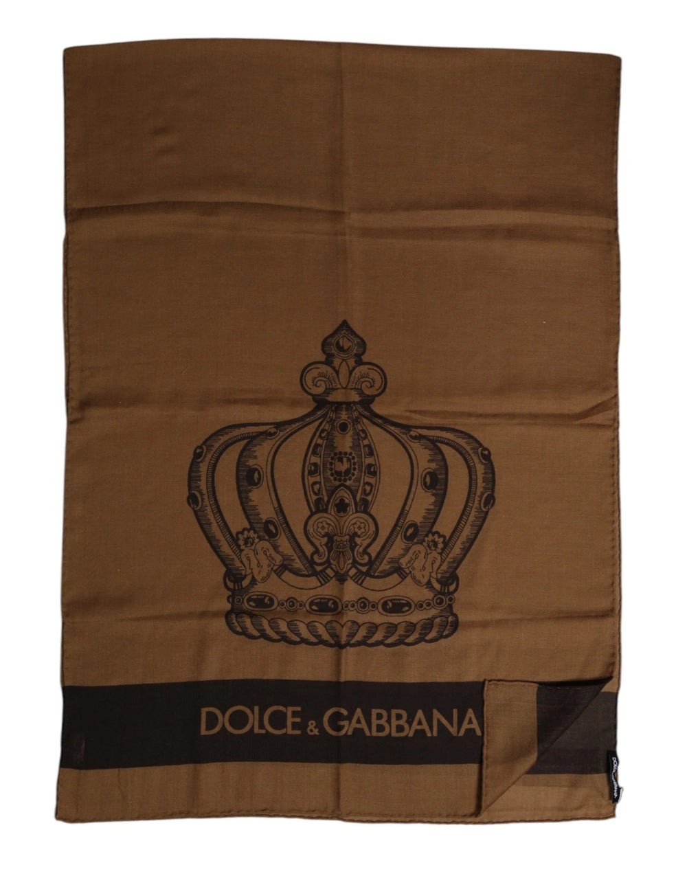 Dolce & Gabbana Brown DG Crown Neck Warmer Men Foulard Scarf - Scarves & Shawls