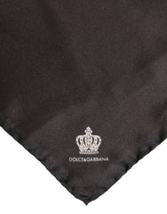 Dolce & Gabbana Brown DG Crown Silk Square Men Foulard Scarf - Scarves & Shawls