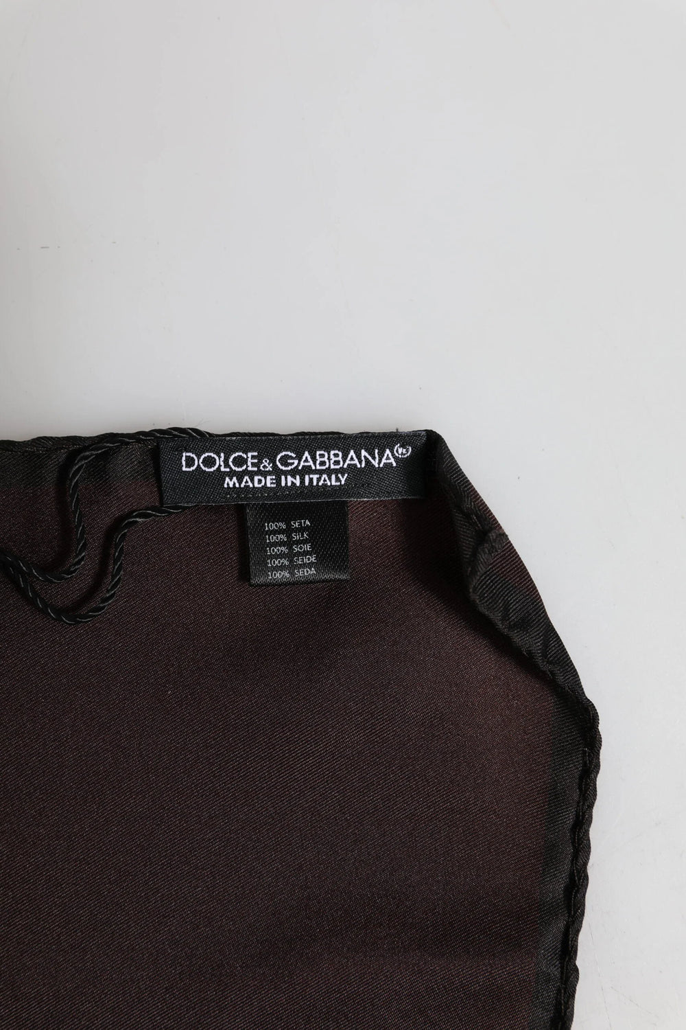 Dolce & Gabbana Brown DG Crown Silk Square Men Foulard Scarf - Scarves & Shawls