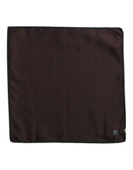 Dolce & Gabbana Brown DG Crown Silk Square Men Foulard Scarf - Scarves & Shawls