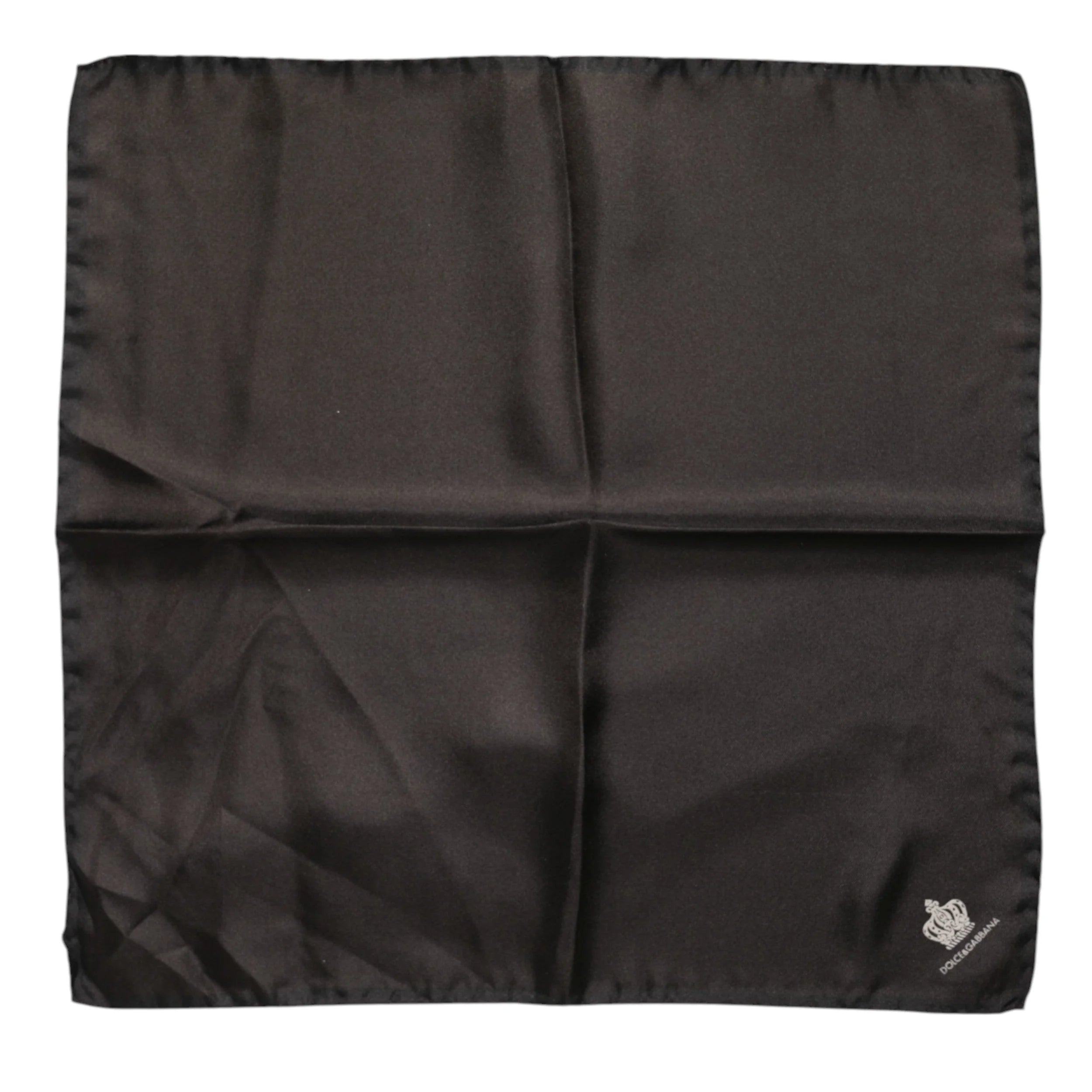 Dolce & Gabbana Brown DG Crown Silk Square Men Foulard Scarf - Scarves & Shawls