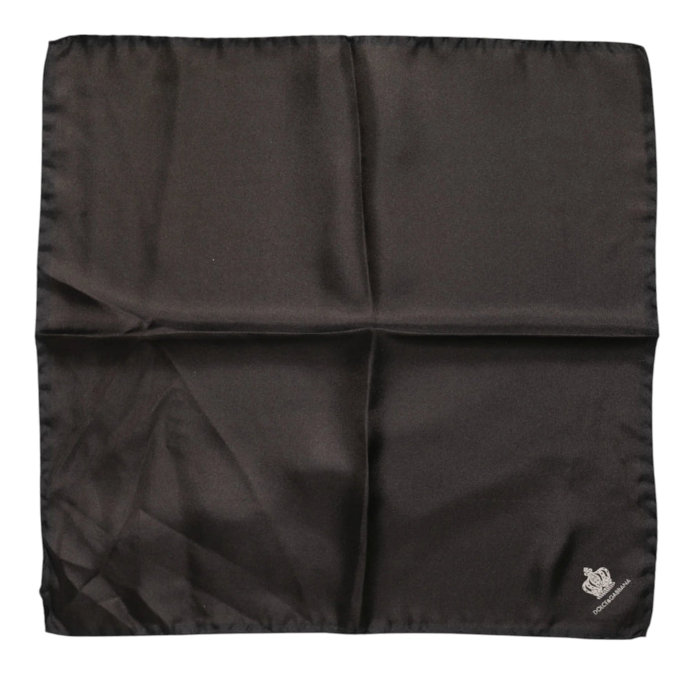 Dolce & Gabbana Brown DG Crown Silk Square Men Foulard Scarf - Scarves & Shawls
