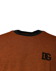 Dolce & Gabbana Brown DG Logo Cotton Crew Neck T-shirt - T-Shirts