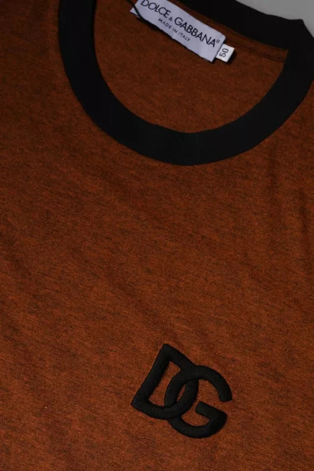 Dolce & Gabbana Brown DG Logo Polyester Crew Neck T-shirt - IT44 | XS - T-Shirts