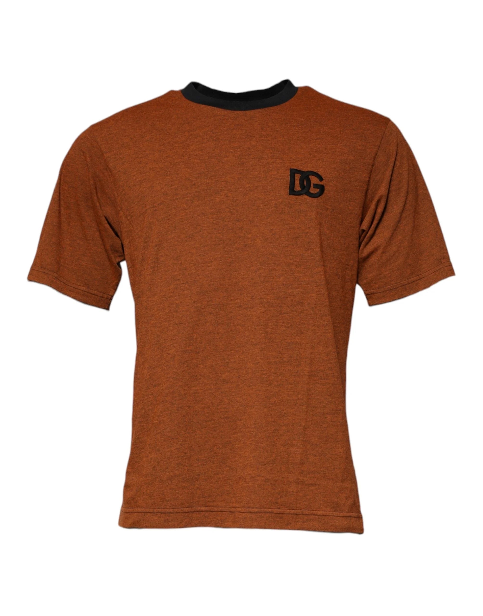 Dolce & Gabbana Brown DG Logo Polyester Crew Neck T-shirt - IT48 | M - T-Shirts