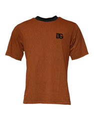 Dolce & Gabbana Brown DG Logo Polyester Crew Neck T-shirt - IT48 | M - T-Shirts