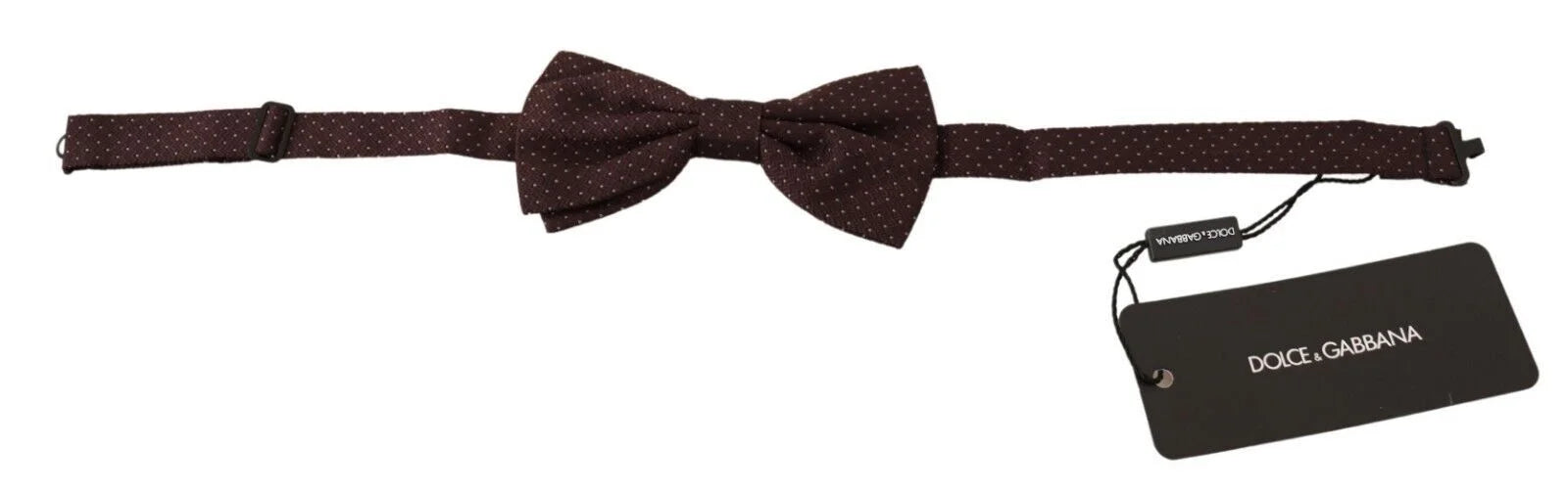 Dolce & Gabbana Brown Dotted Silk Adjustable Neck Papillon Bow Tie - Neckties