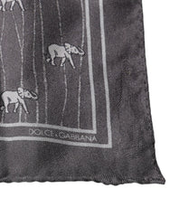 Dolce & Gabbana Brown Elephant Fantasy Handkerchief Scarf - Scarves & Shawls