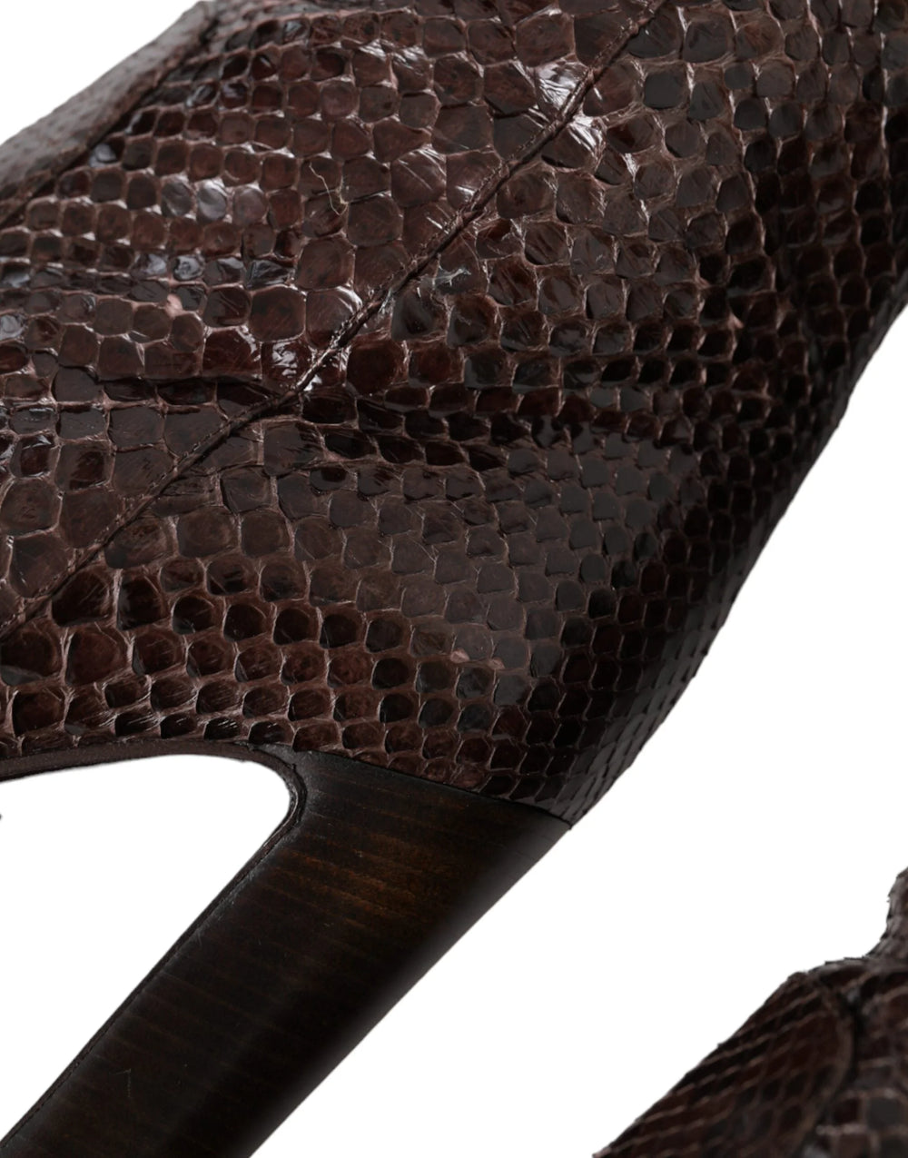 Dolce & Gabbana Brown Exotic Leather Heels High Boots Shoes - Boots