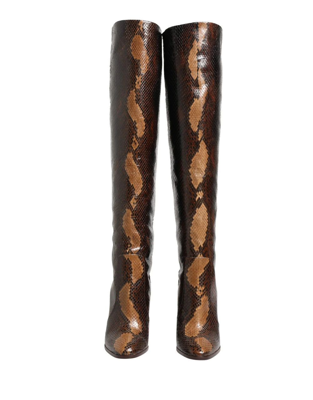 Dolce & Gabbana Brown Exotic Leather Knee High Boots Shoes - EU37/US6.5