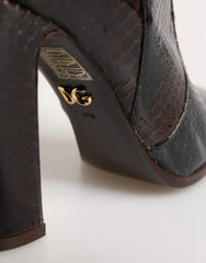 Dolce & Gabbana Brown Exotic Leather Knee High Boots Shoes - EU37/US6.5