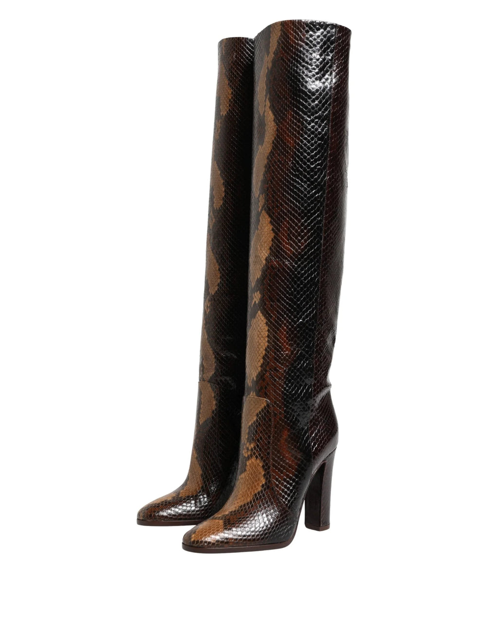 Dolce & Gabbana Brown Exotic Leather Knee High Boots Shoes - EU37/US6.5