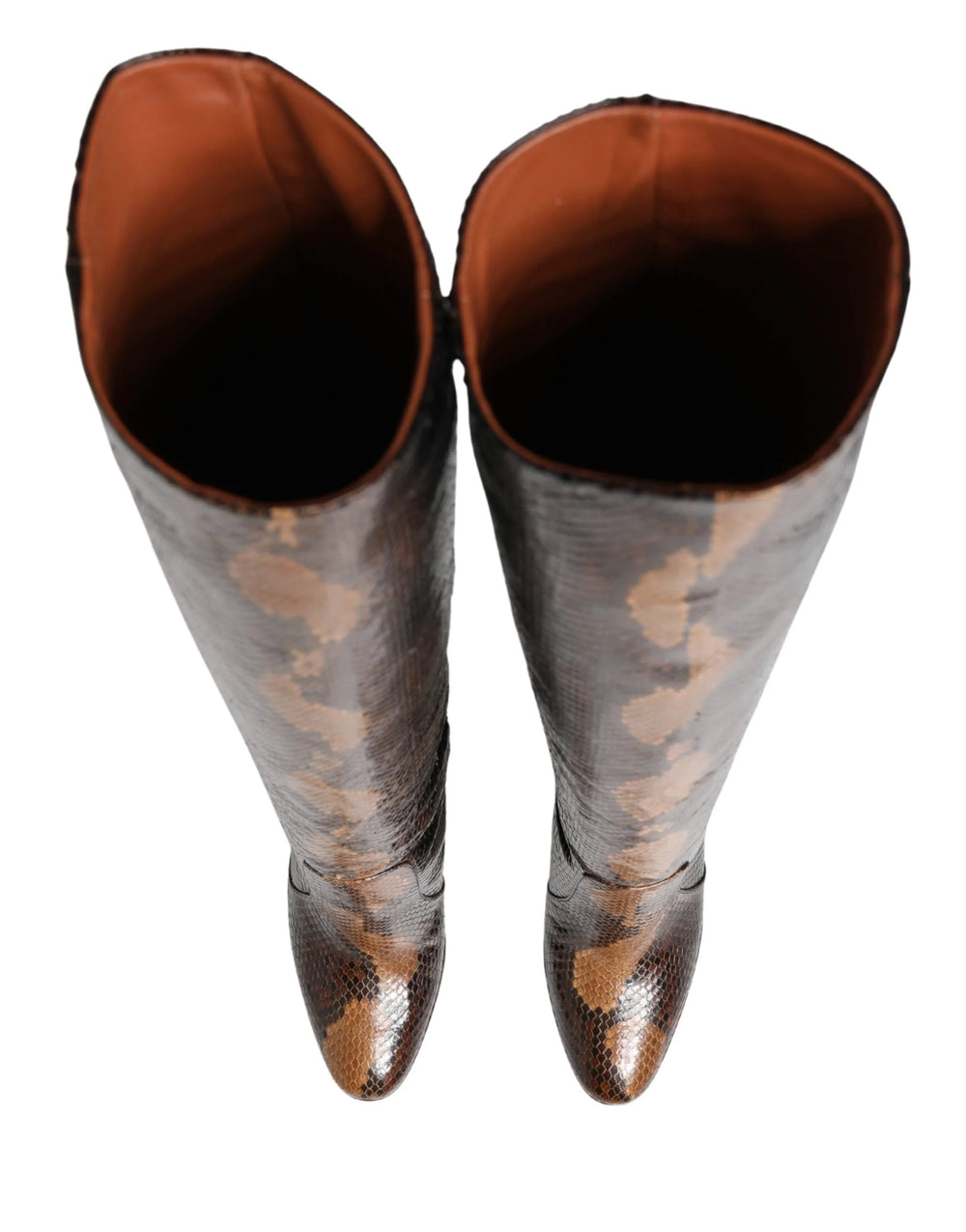 Dolce & Gabbana Brown Exotic Leather Knee High Boots Shoes - EU37/US6.5