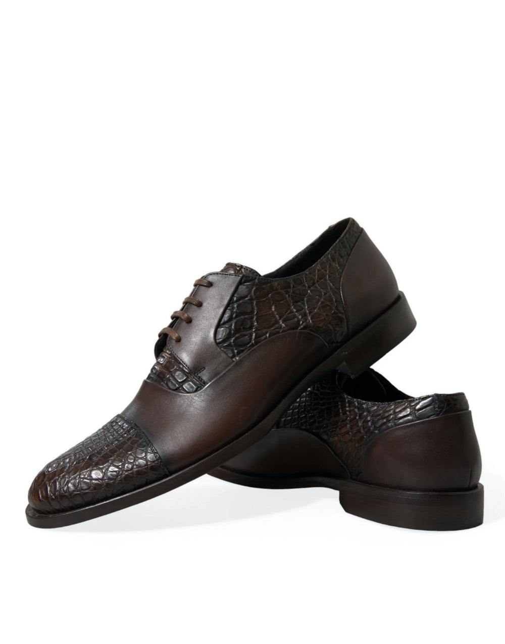 Dolce & Gabbana Brown Exotic Leather Lace Up Oxford Dress Shoes - EU41/US8