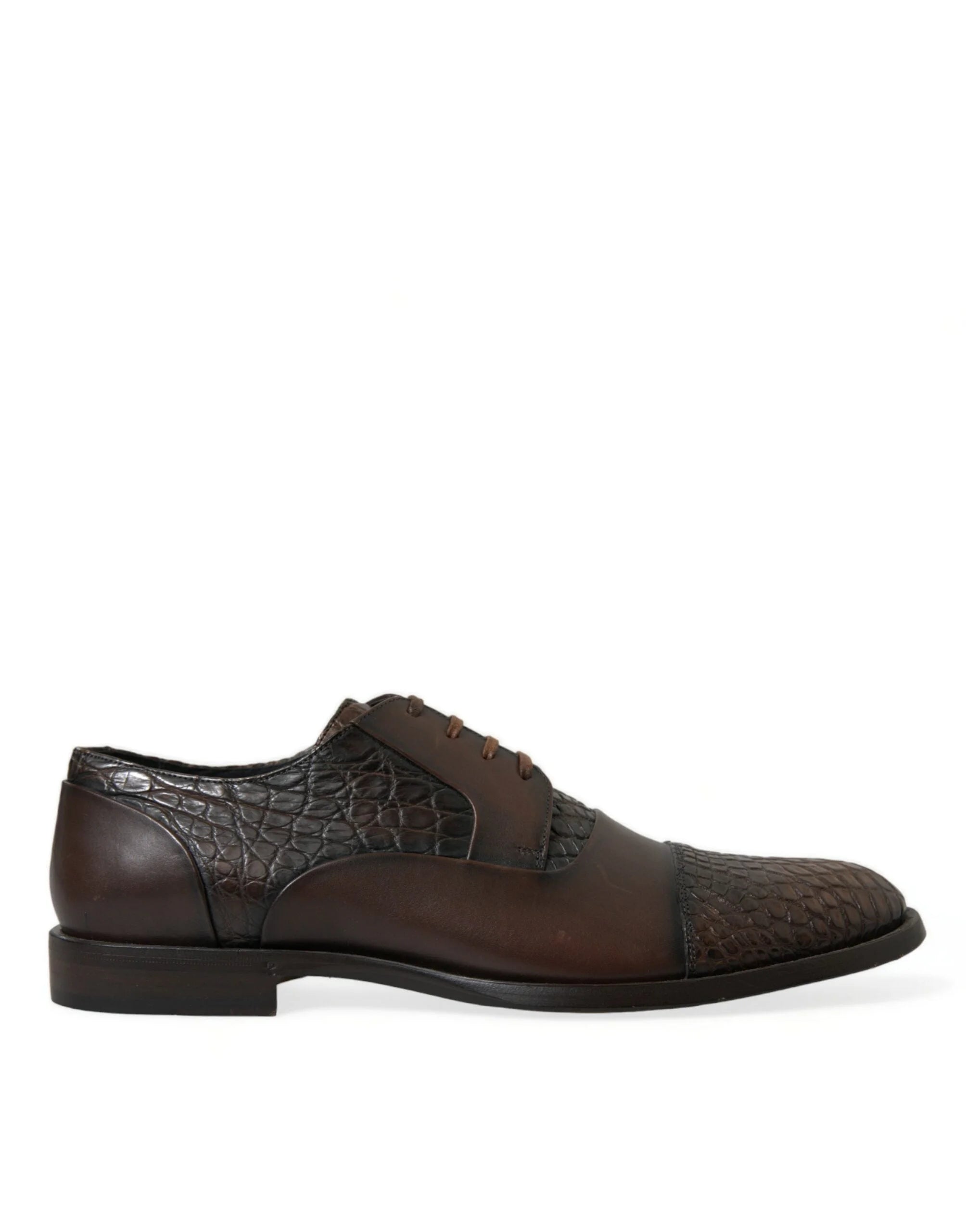 Dolce & Gabbana Brown Exotic Leather Lace Up Oxford Dress Shoes - EU41/US8