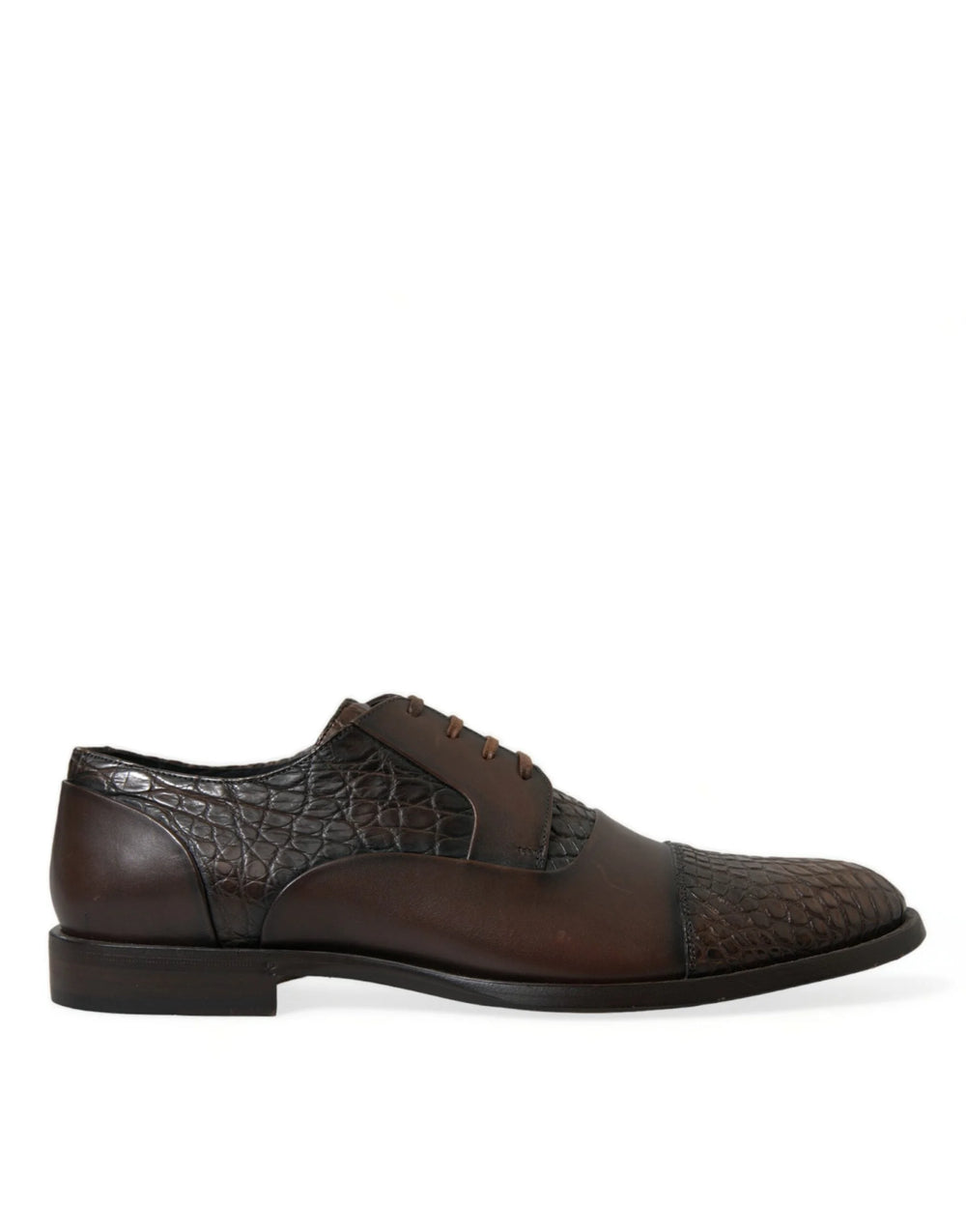 Dolce & Gabbana Brown Exotic Leather Lace Up Oxford Dress Shoes - EU41/US8
