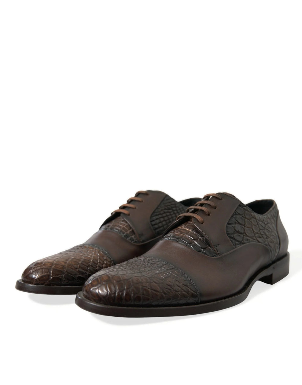 Dolce & Gabbana Brown Exotic Leather Lace Up Oxford Dress Shoes - EU41/US8