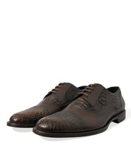 Dolce & Gabbana Brown Exotic Leather Lace Up Oxford Dress Shoes - EU41/US8
