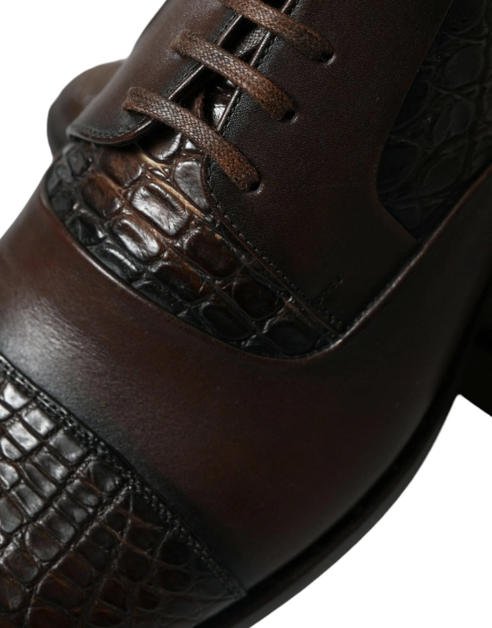 Dolce & Gabbana Brown Exotic Leather Lace Up Oxford Dress Shoes - EU41/US8
