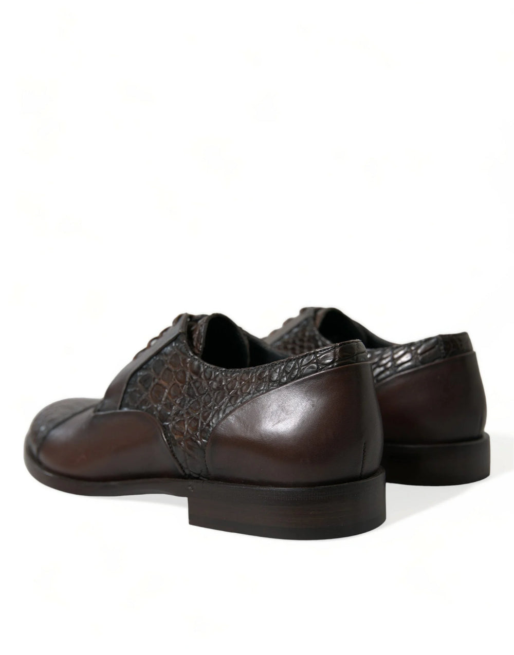 Dolce & Gabbana Brown Exotic Leather Lace Up Oxford Dress Shoes - EU41/US8