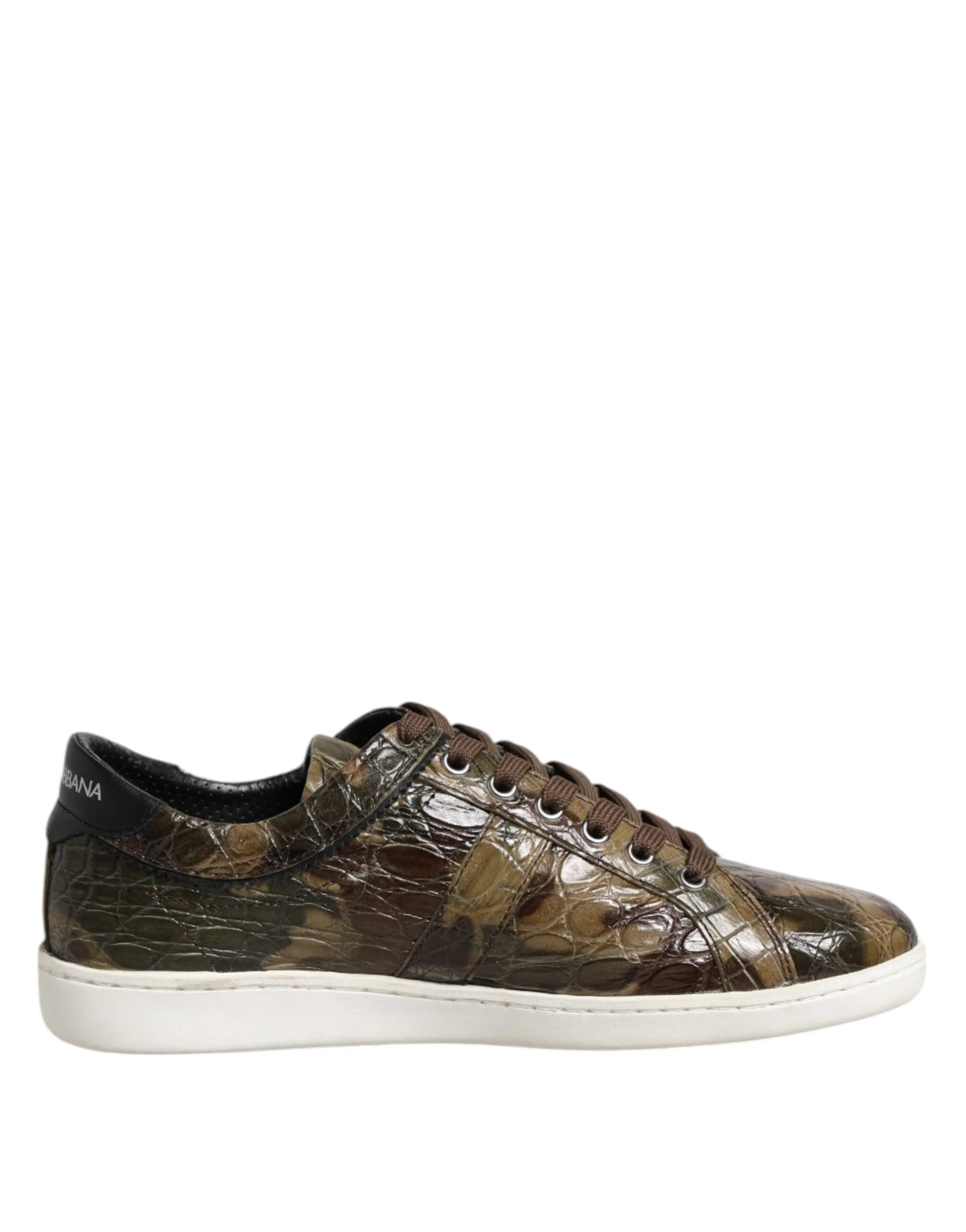 Dolce & Gabbana Brown Exotic Leather Low Top Sneakers Shoes - EU40/US7